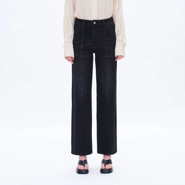 Women's Slit-Hem High-Rise Wide-Leg Jeans