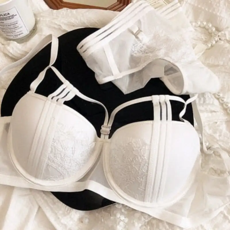 Neckline Strap Push-Up Lingerie Set