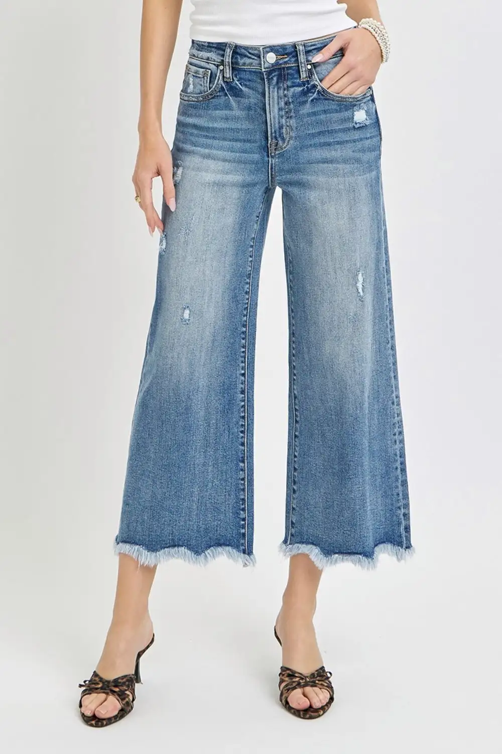 Relaxed Elastic Waist Denim Jeans
