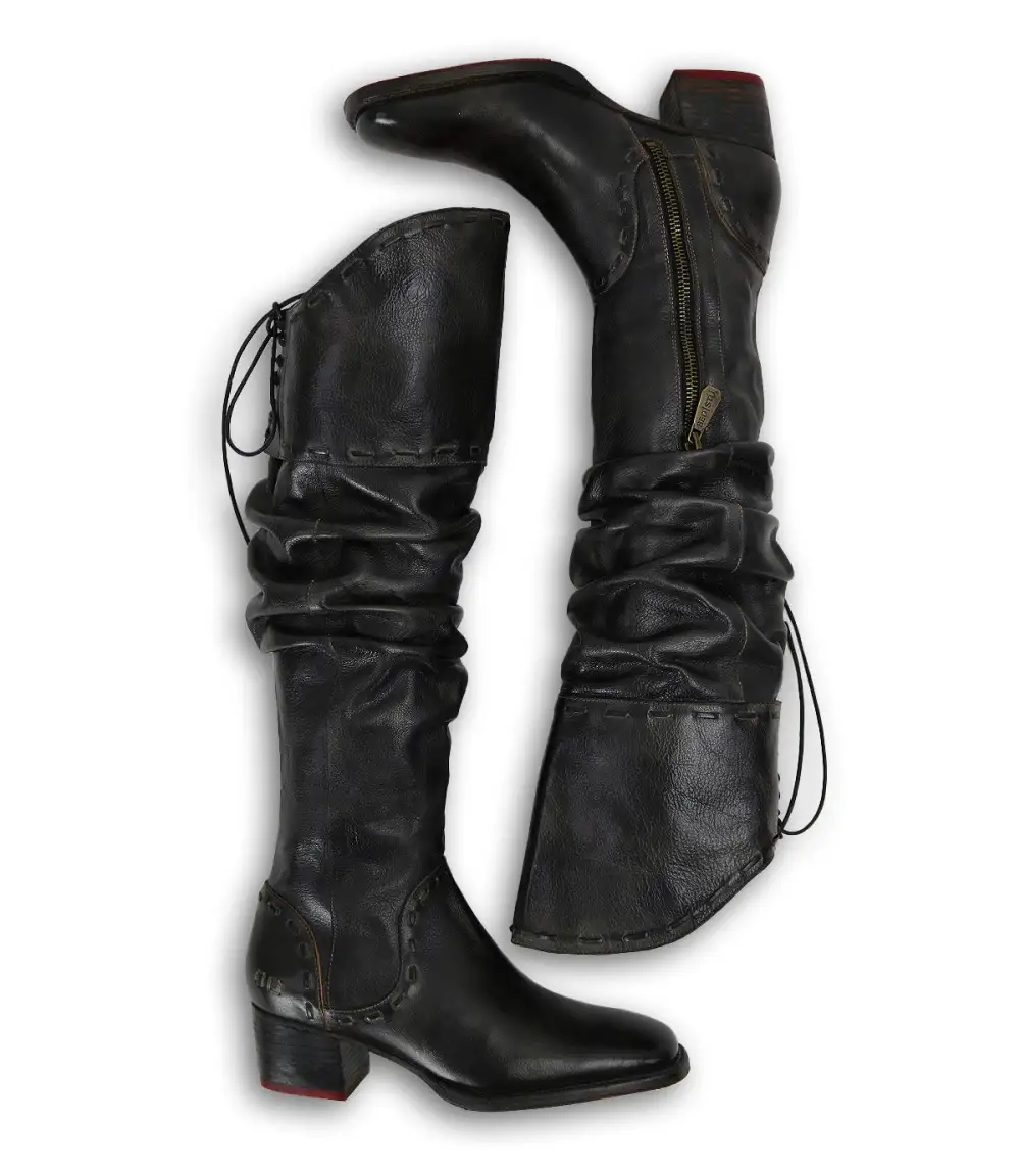 Ruched Contrast-Stitched Everyday Boots