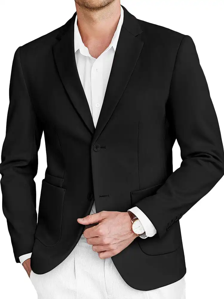Openwork Classic Two Button Tweed Blazer Jacket