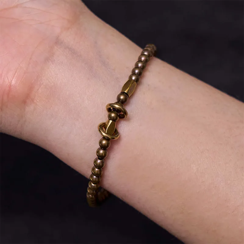 Self Care Copper Brass Beads Design Couple Bracelet