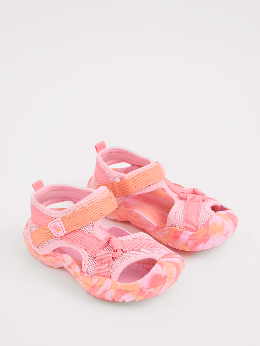Pink Marble Closed Toe Trekker Sandals detail 2