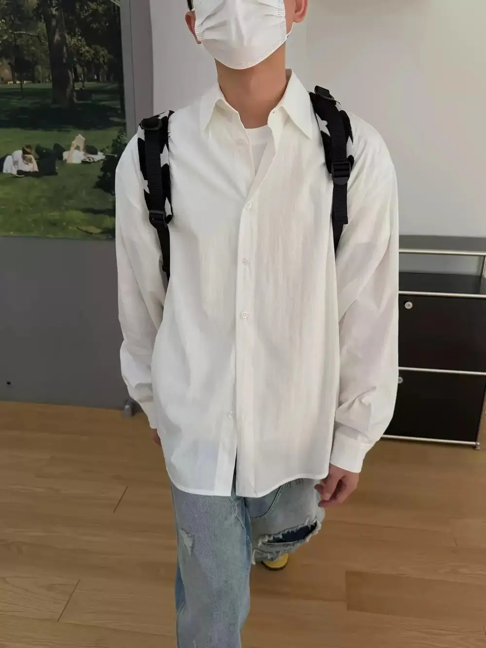 Textured Button-Down Shirt