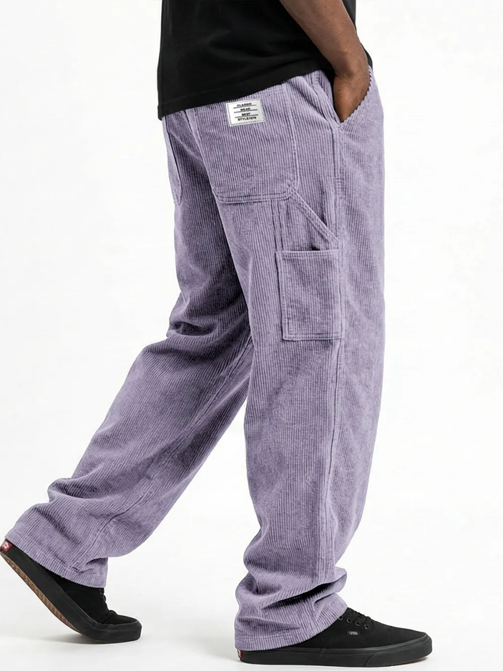 Layered Corduroy Pocket Pants