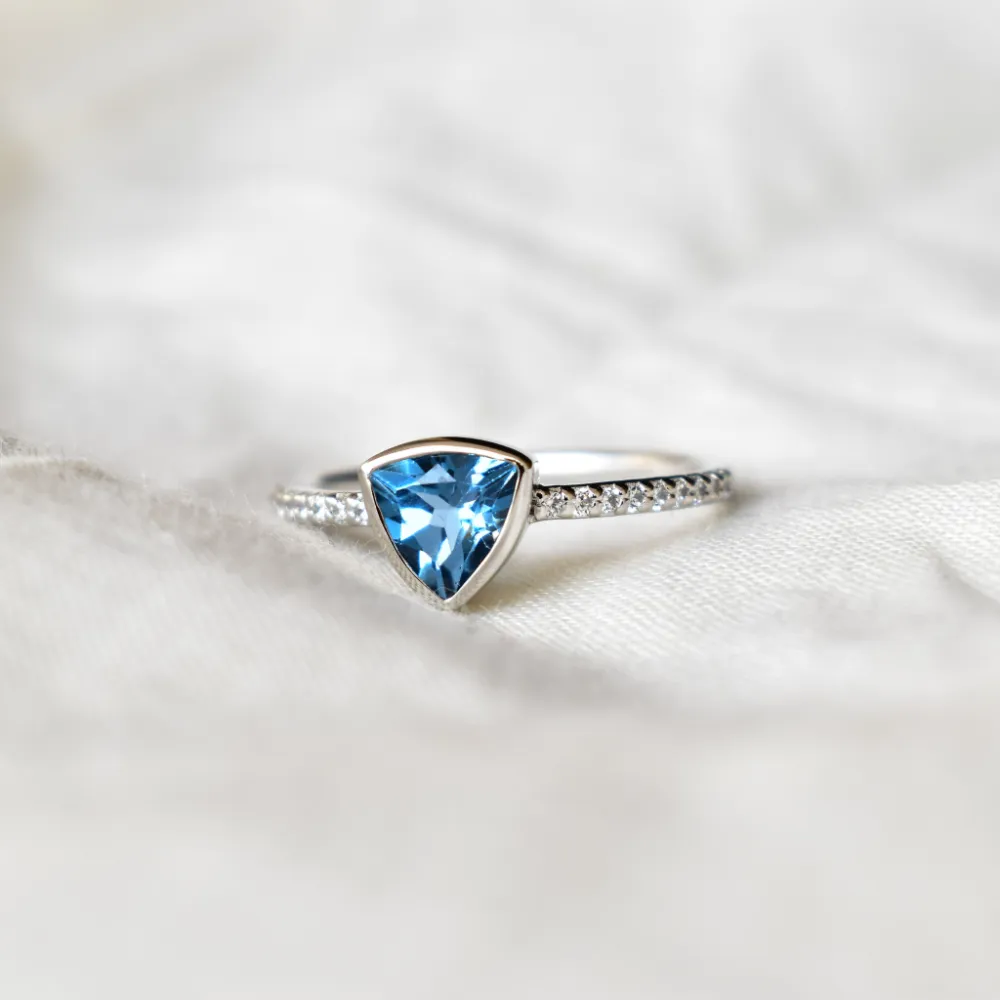 Trillion Cut Topaz Ring