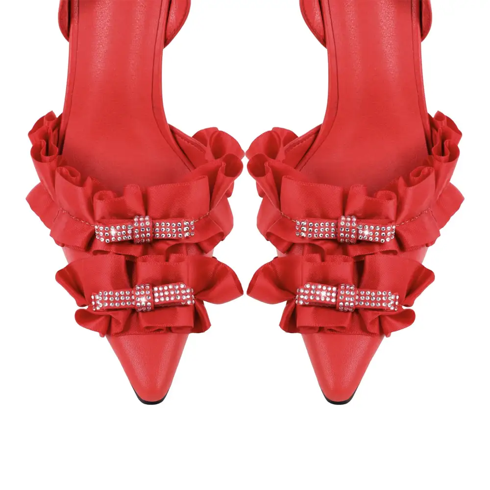 Modern Rhinestone Pointed Toe Stiletto Slingback Pumps