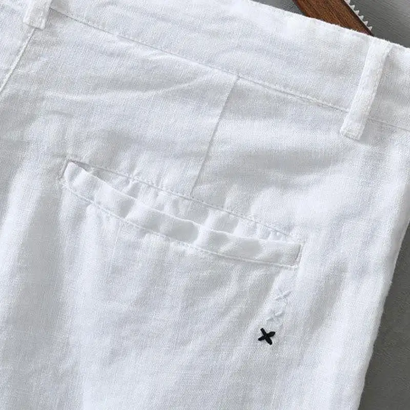 Drawstring Linen Blend Shorts