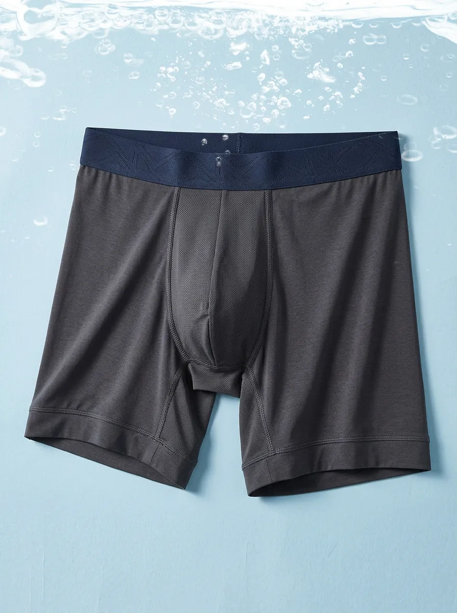 Men's Athletic Performance Solid Grey Mesh Boxer Briefs