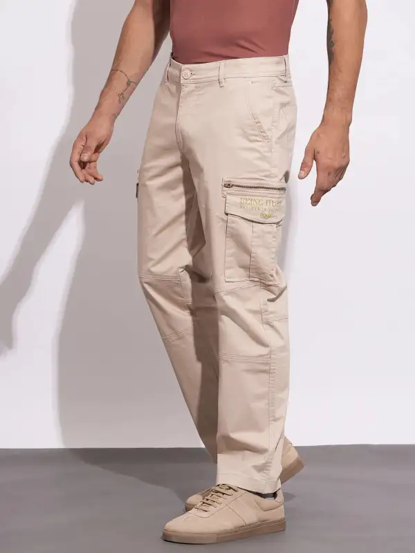 Modern Easy-Fit Cotton Cargo Trousers