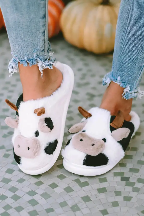 Cow Plush Indoor Slippers