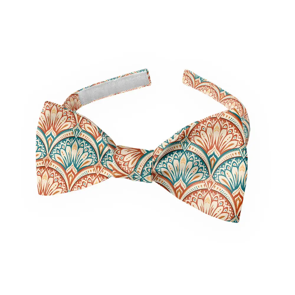 Deco Fan Bloom Motif Bow Tie