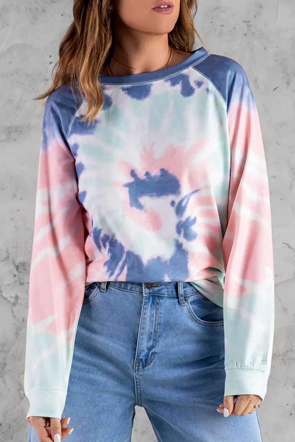 Ombre Tie Dye Loose Leisure Sweatshirt