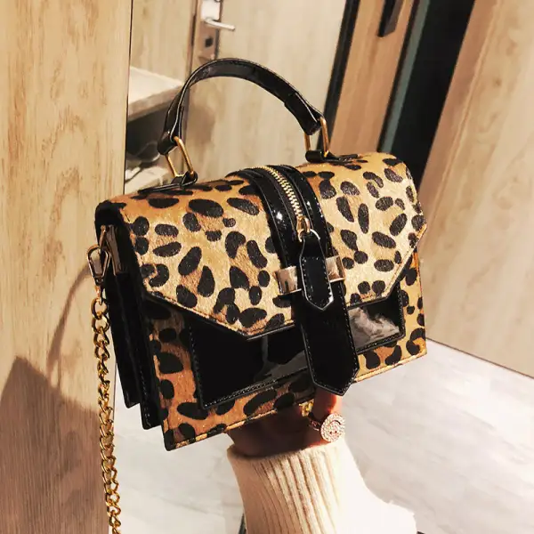 Korean Style Leopard Print Crossbody Bag Chic Edgy