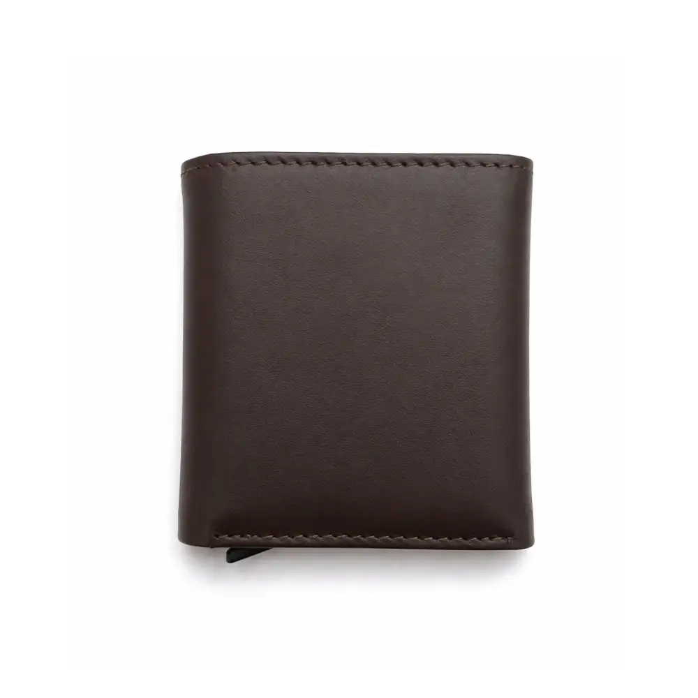 Metal Card Holder Leather Wallet