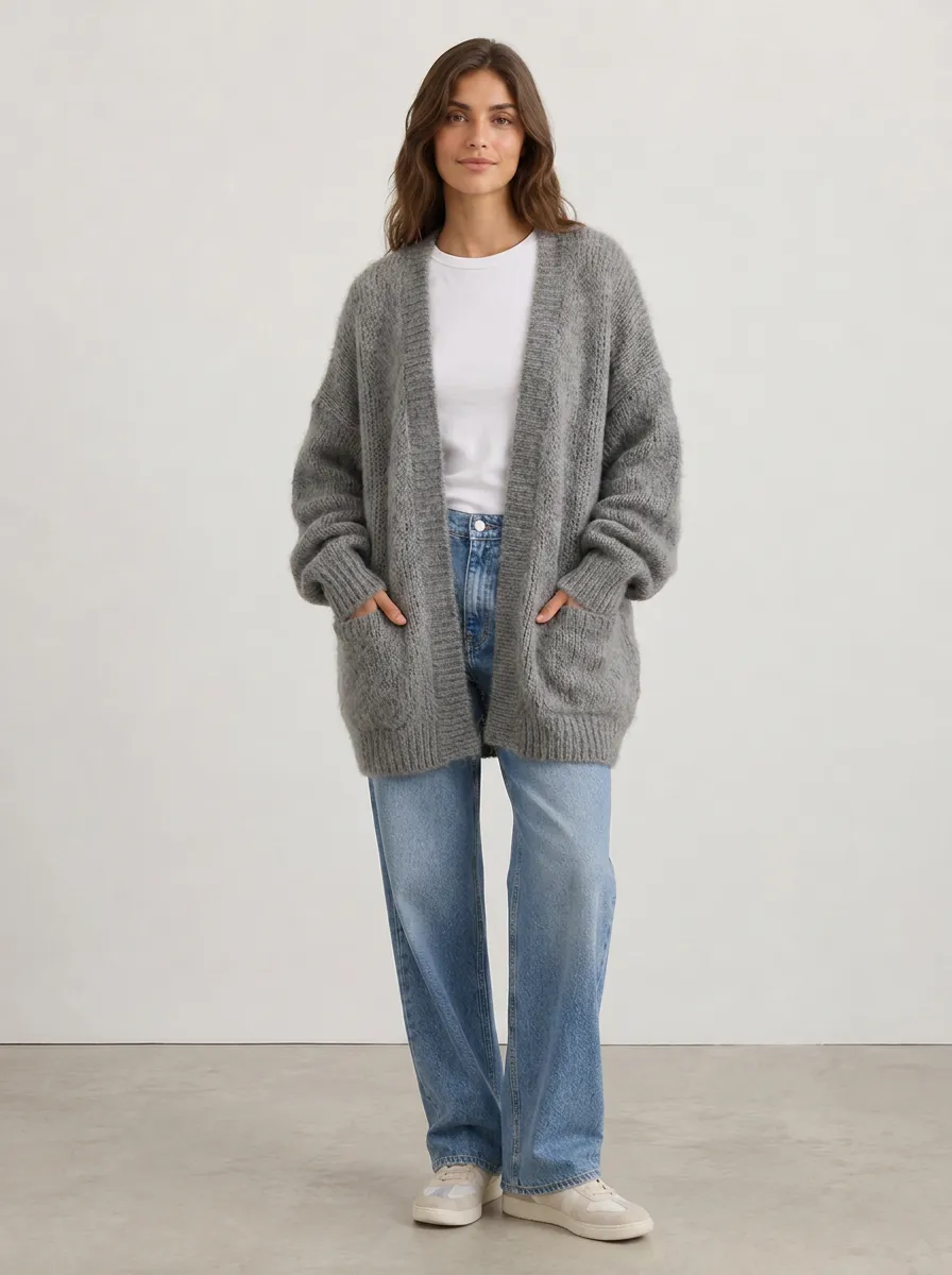 Women's Open-Front Knit Cardigan Relaxed-Fit