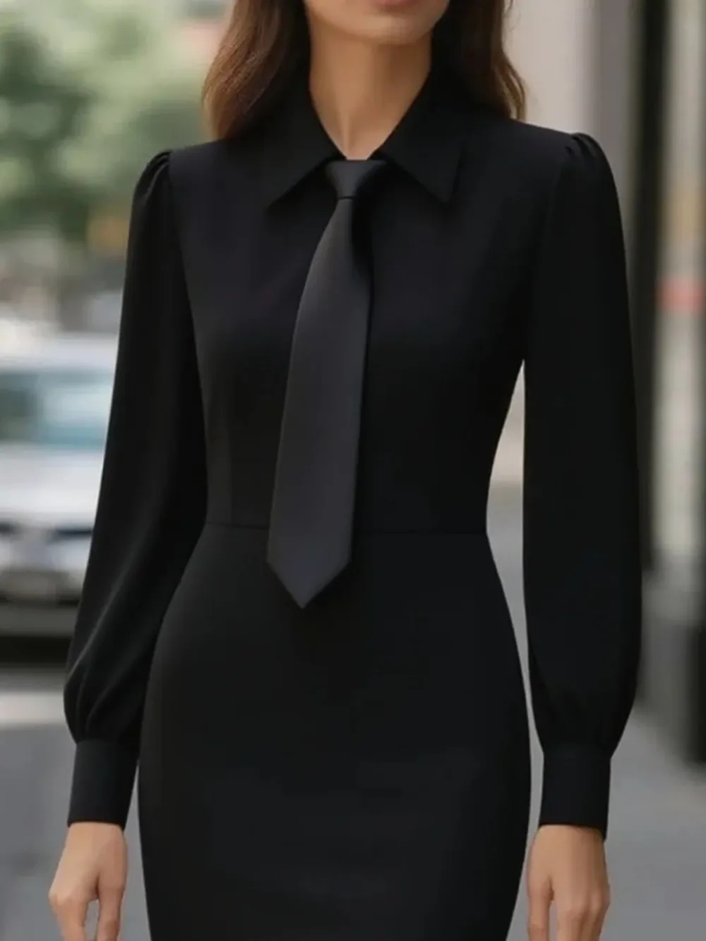 Drape Long Sleeve Dress