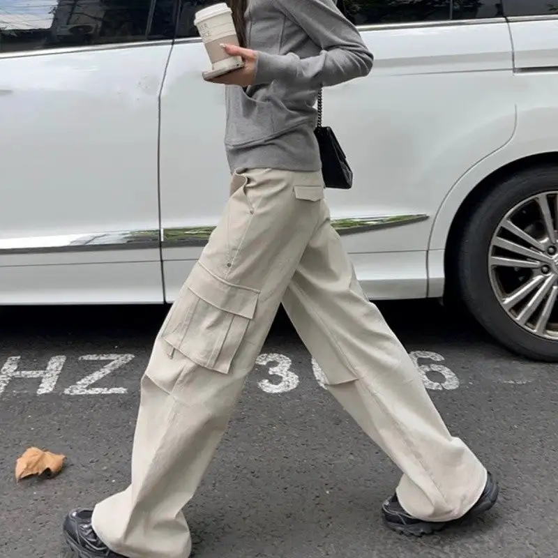 Women's High Waist Straight Leg Loose Fit Cargo Pants