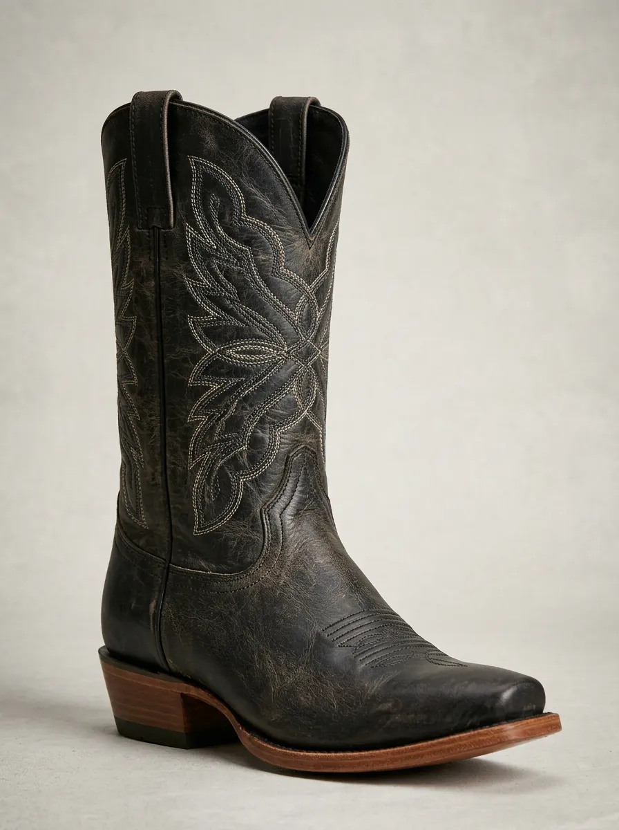 Timeless Embroidered Distressed Patterned Western Boots