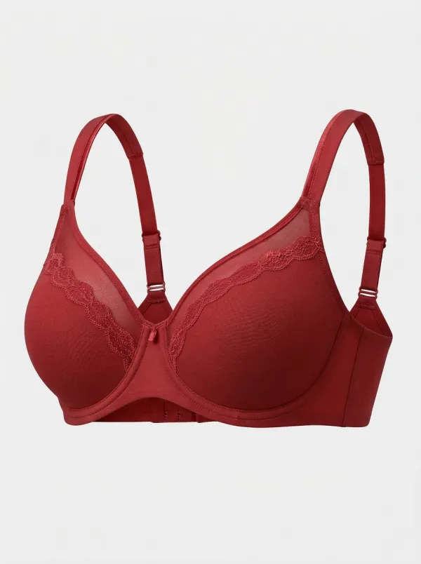 Women's Modern Full-Coverage Lace-Trim Bra