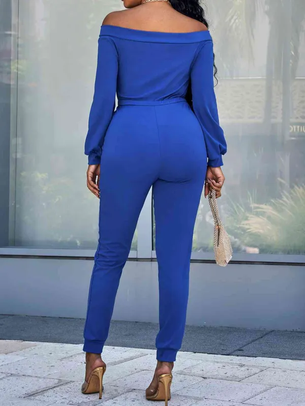 Lace Up Off Shoulder Long Sleeve