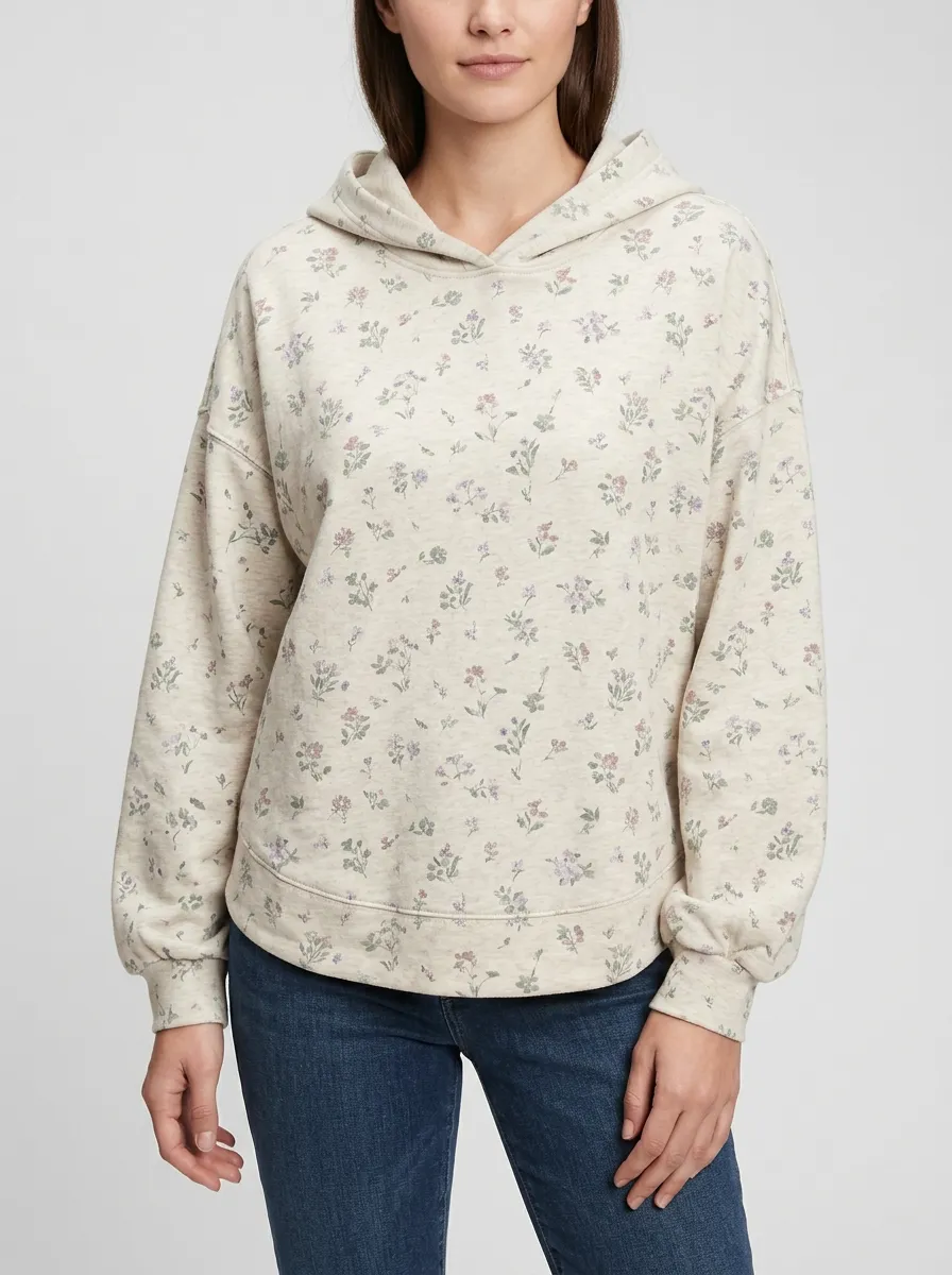 Women's Classic Botanical Floral Graphic Hoodie