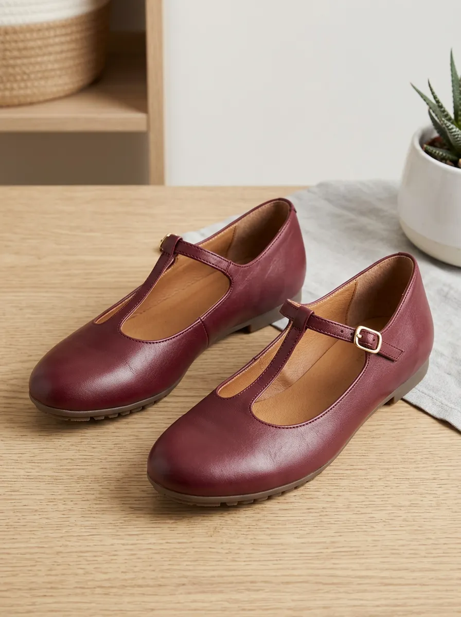 Women's T-Strap Mary Jane Flat Shoes