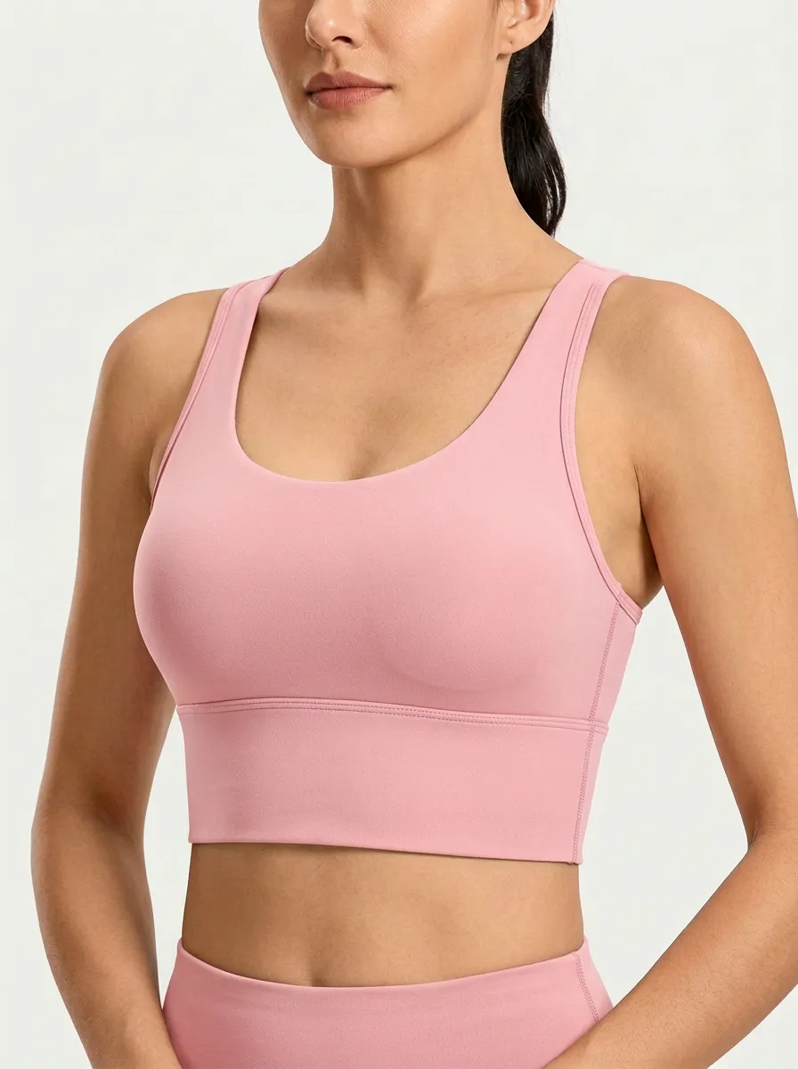 Women's Scoop-Neck Tonal-Stitch Sports Bra