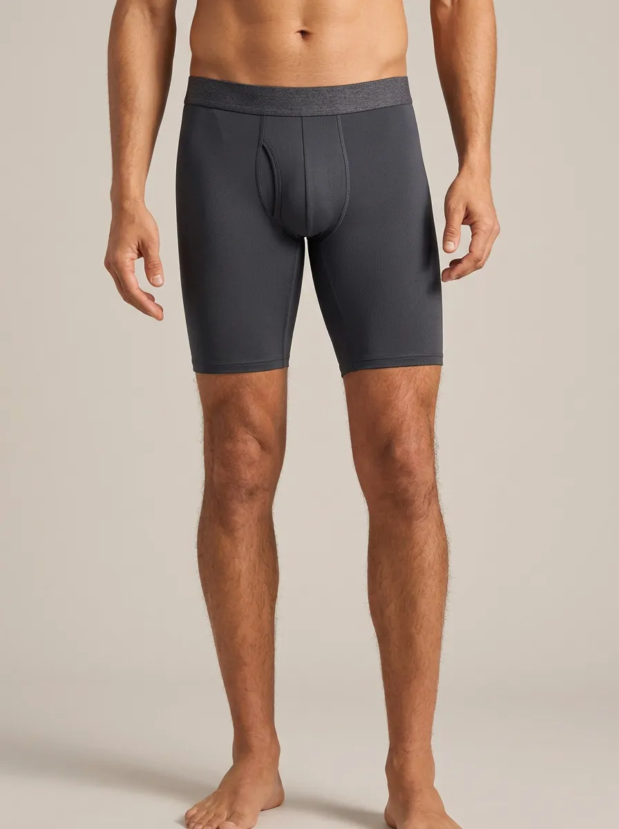 Men's Charcoal Grey Boxer Briefs with Contrast Waistband Boxer Briefs