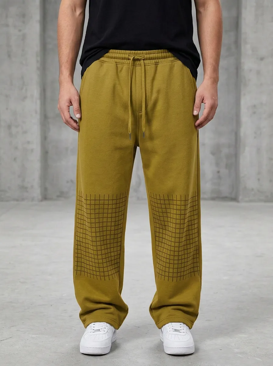 Relaxed Sweatpants Grid Men's Sweatpants