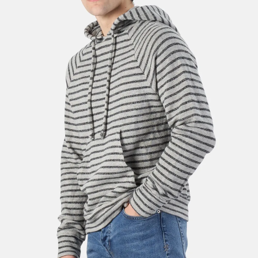 Striped Cotton Fleece Hoodie