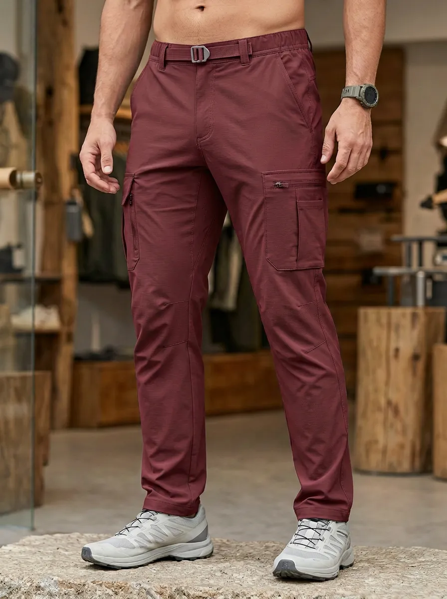 Men's Multi-Pocket Quick-Dry Utility Flex-Knee Cargo Pants