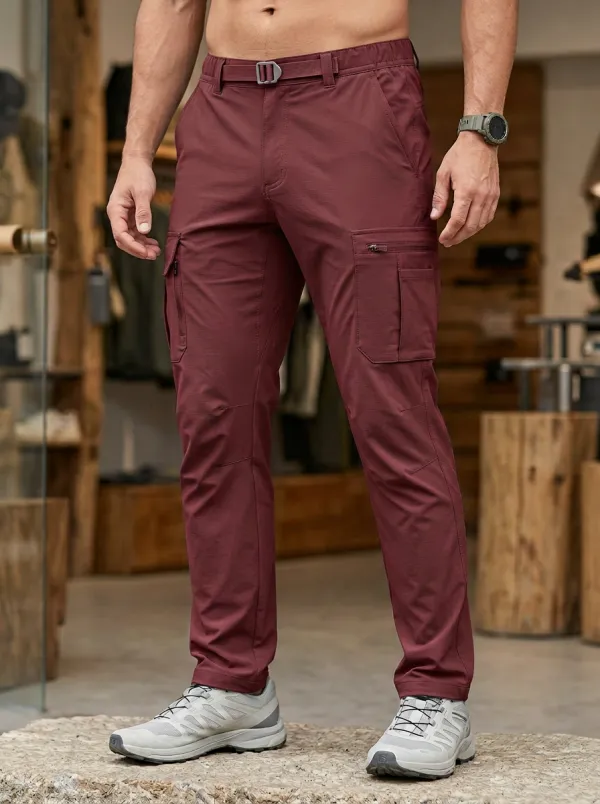 Men's Multi-Pocket Quick-Dry Utility Flex-Knee Cargo Pants