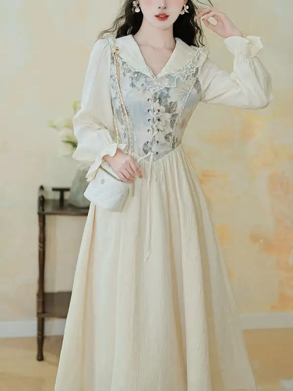 Corset V Neck Maxi Dress