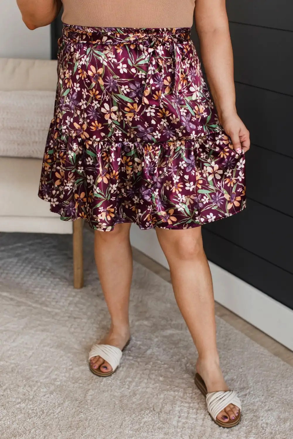 Elastic Waist Floral Everyday Everyday Skirt