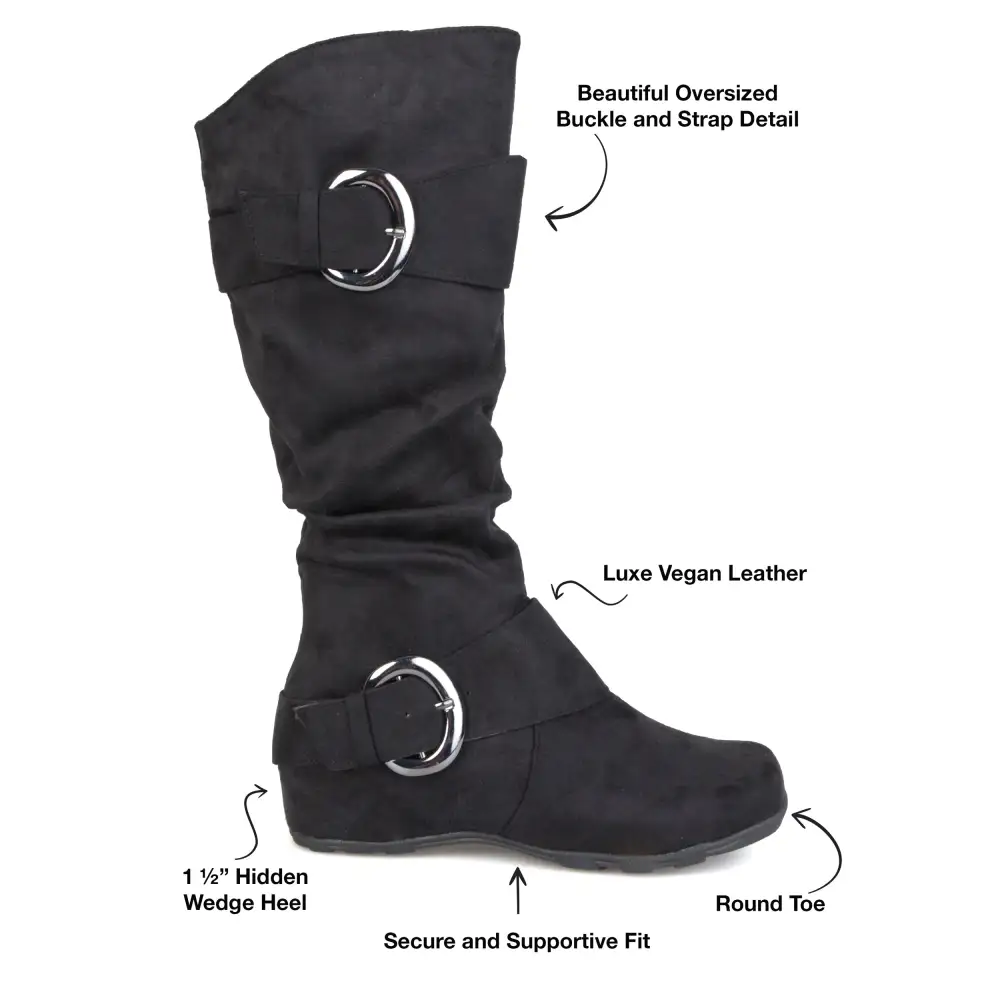 Slouchy Buckle Extra Wide Calf Boots