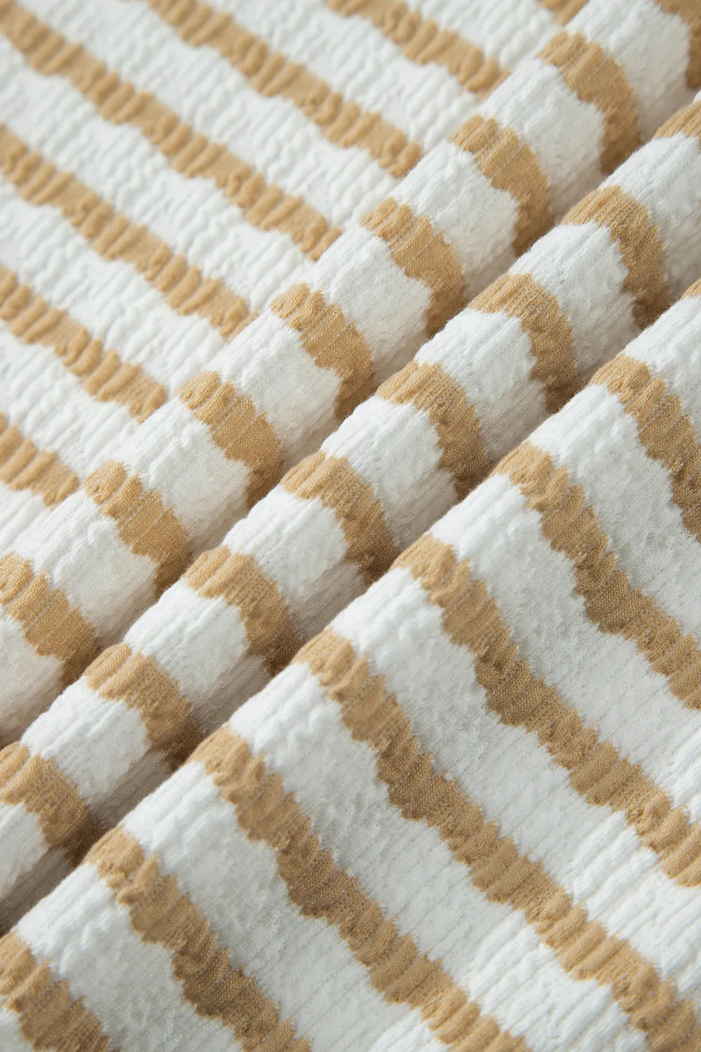 Apricot Stripe Plus Size Textured Top
