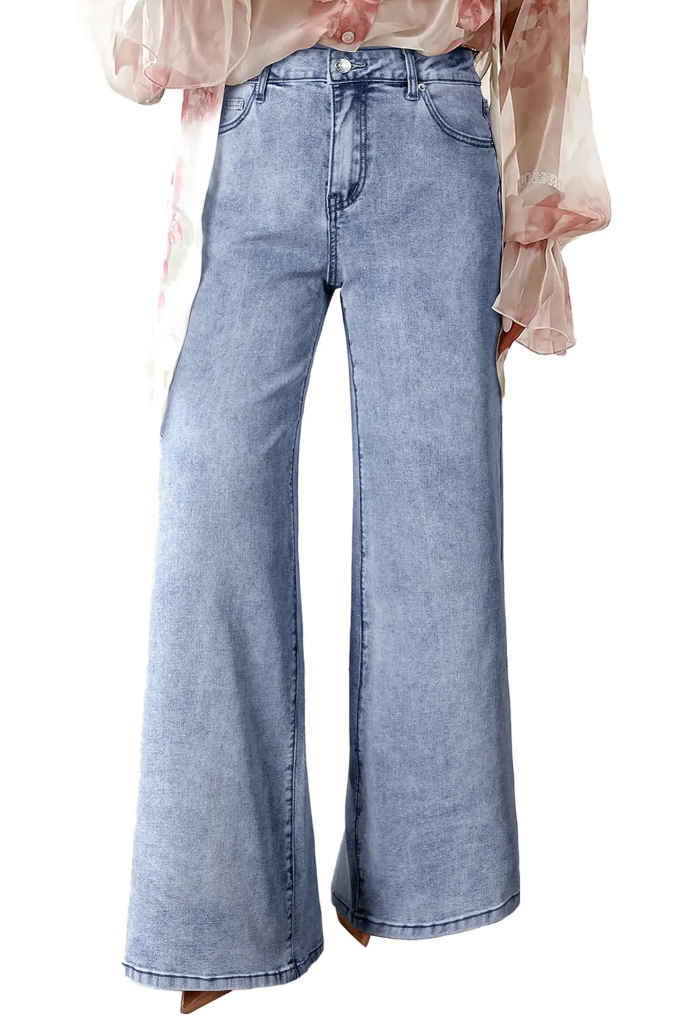 Relaxed High Waist Flared Casual Jeans