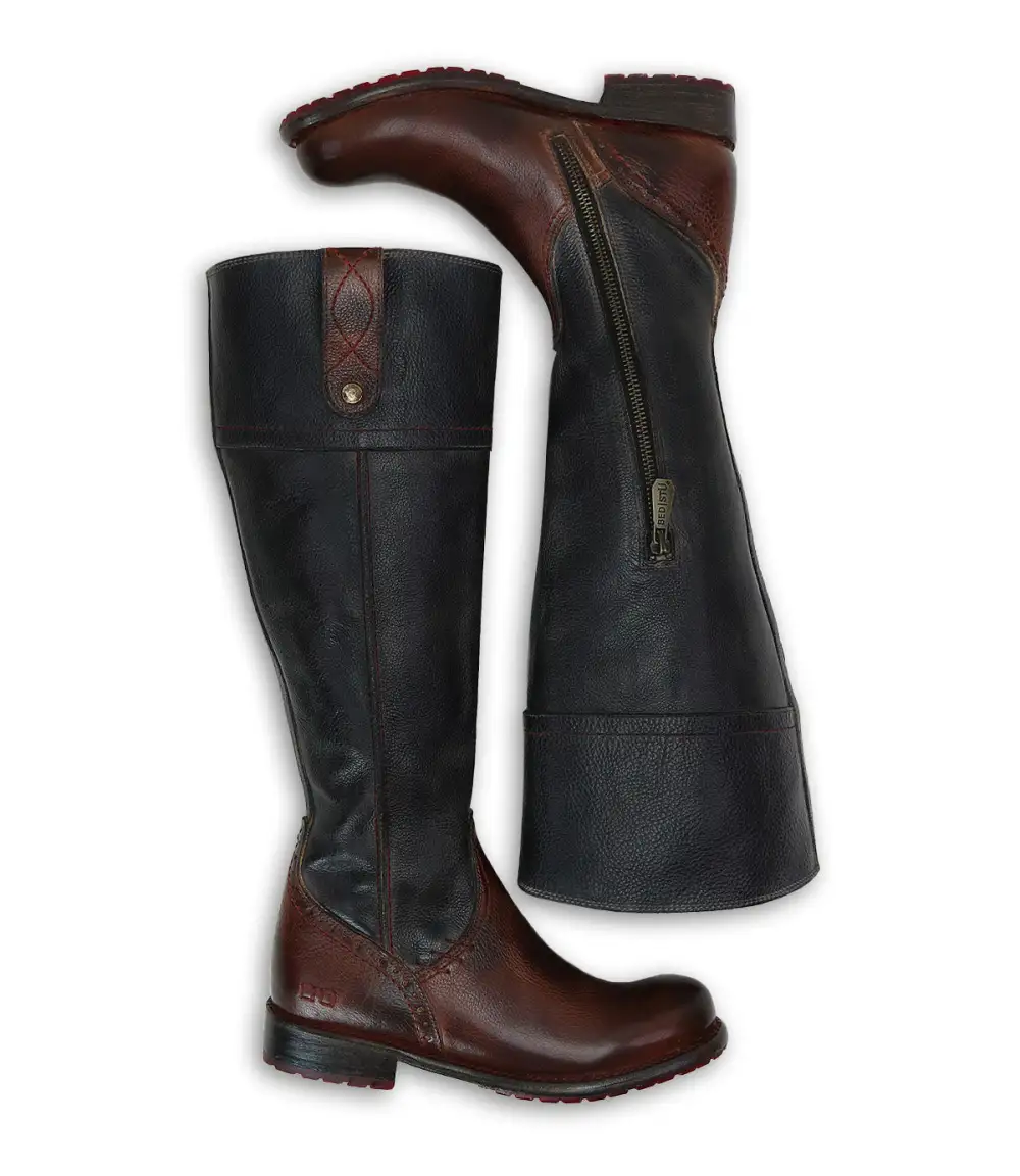Lug-Sole Streamlined Wide-Calf Tall Boots