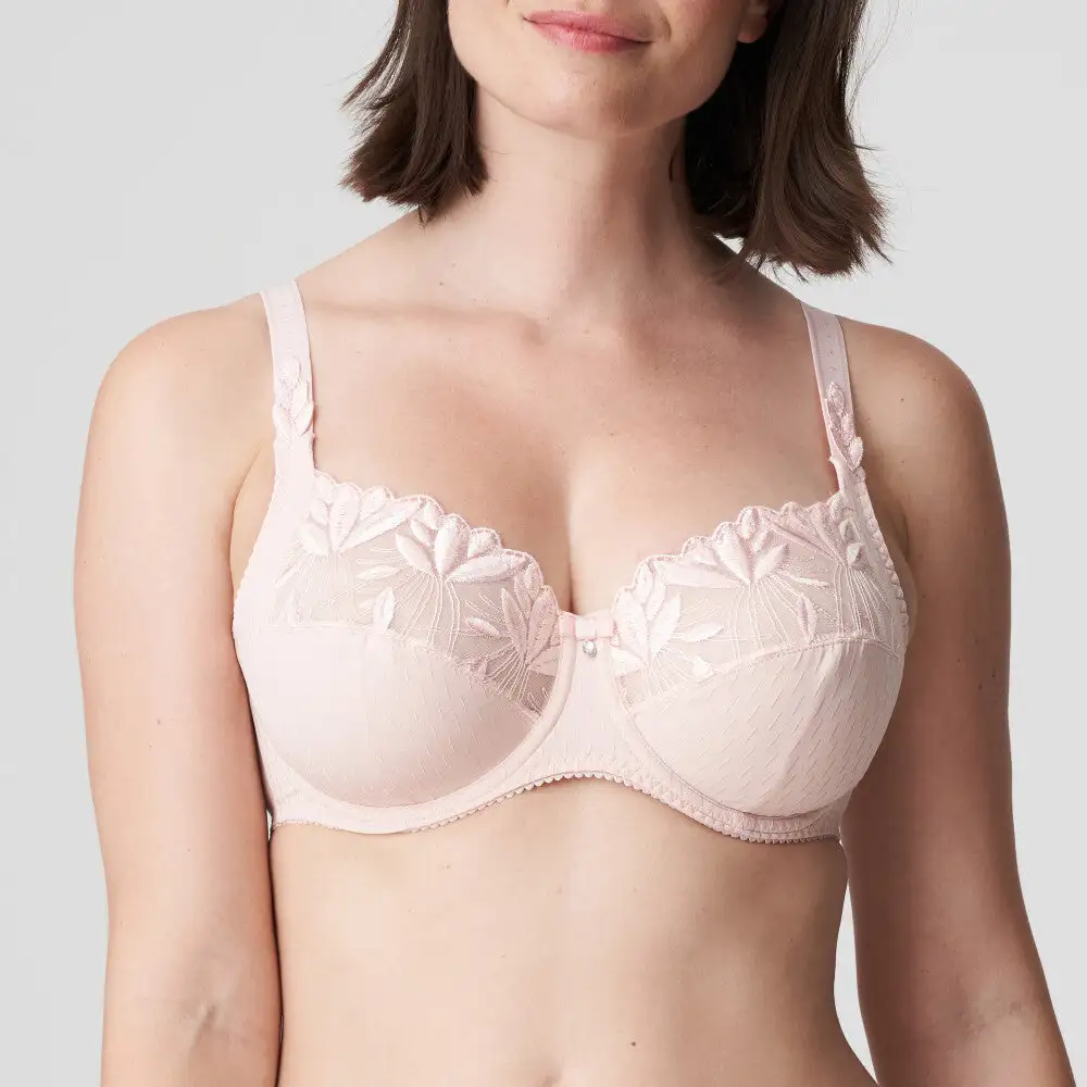 Women's Full Coverage Three-Part Cup Embroidery Shimmer Detail Bra