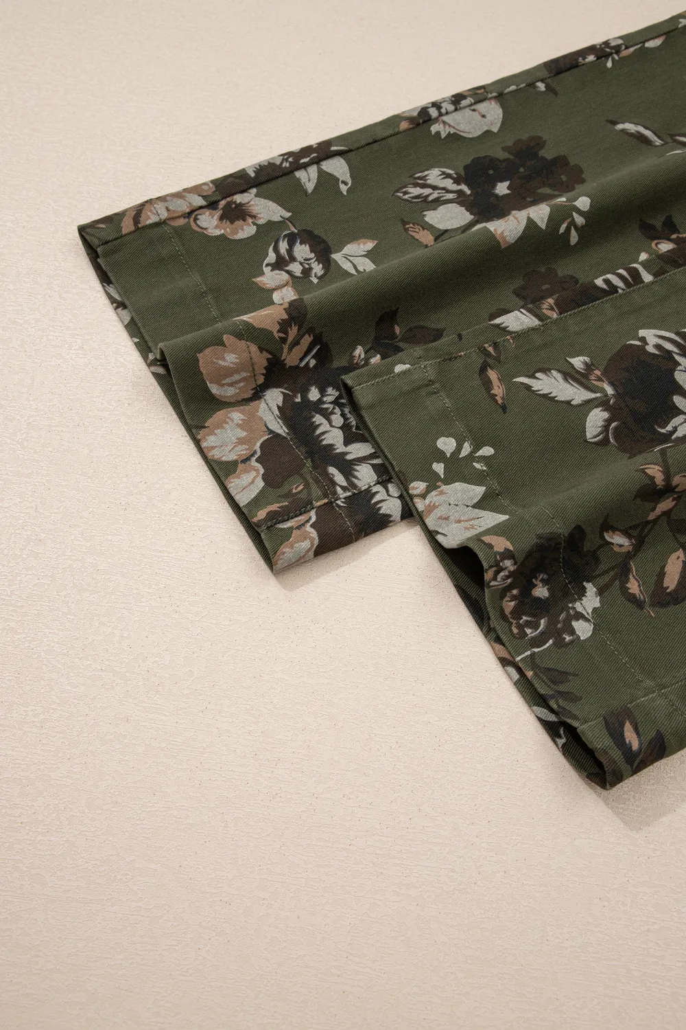 Green Floral Patch Pocket Jeans
