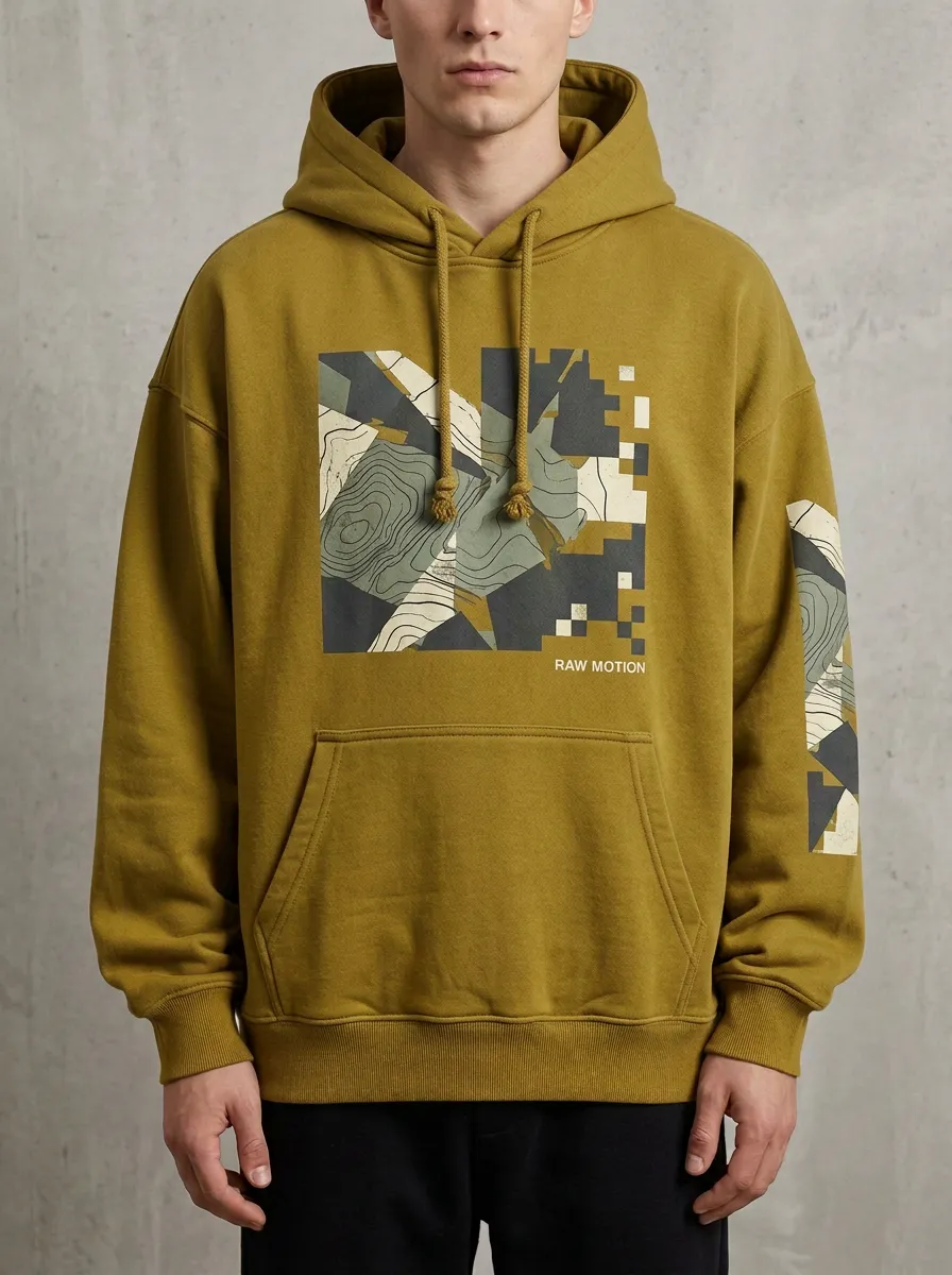 Topographic Camo Men's Graphic Hoodie