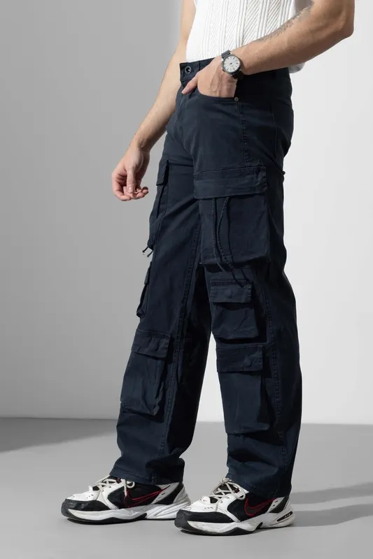 Navy Blue Multi Pocket Cargo Pants