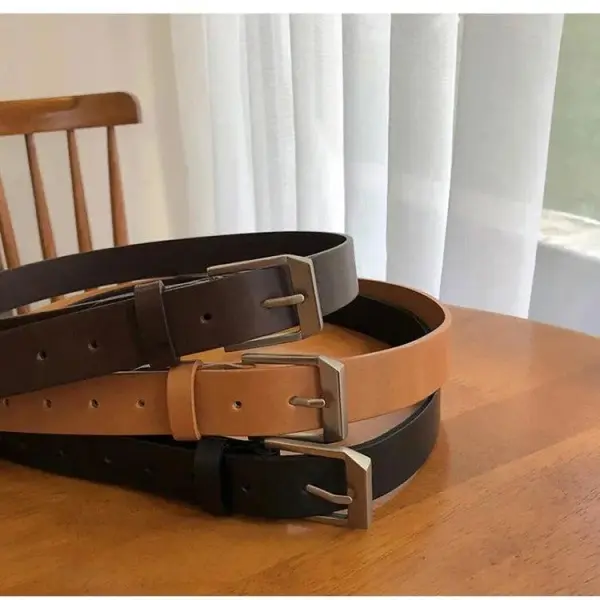 Classic Metal Buckle PU Leather Belt