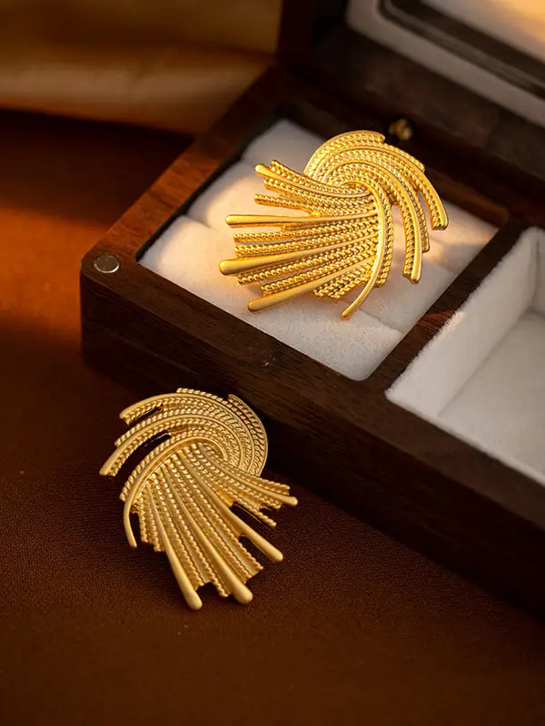 Sculptural Hammered Accent Earrings