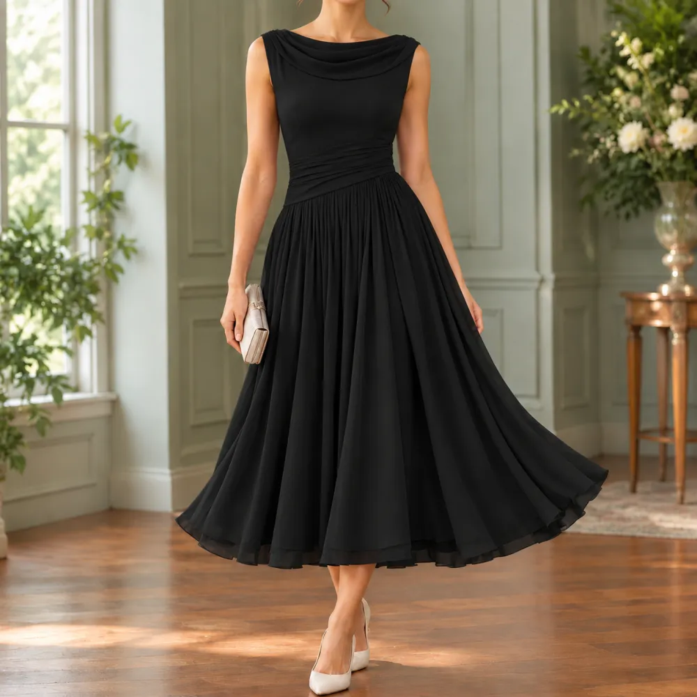 Refined Women's Draped Midi Dress