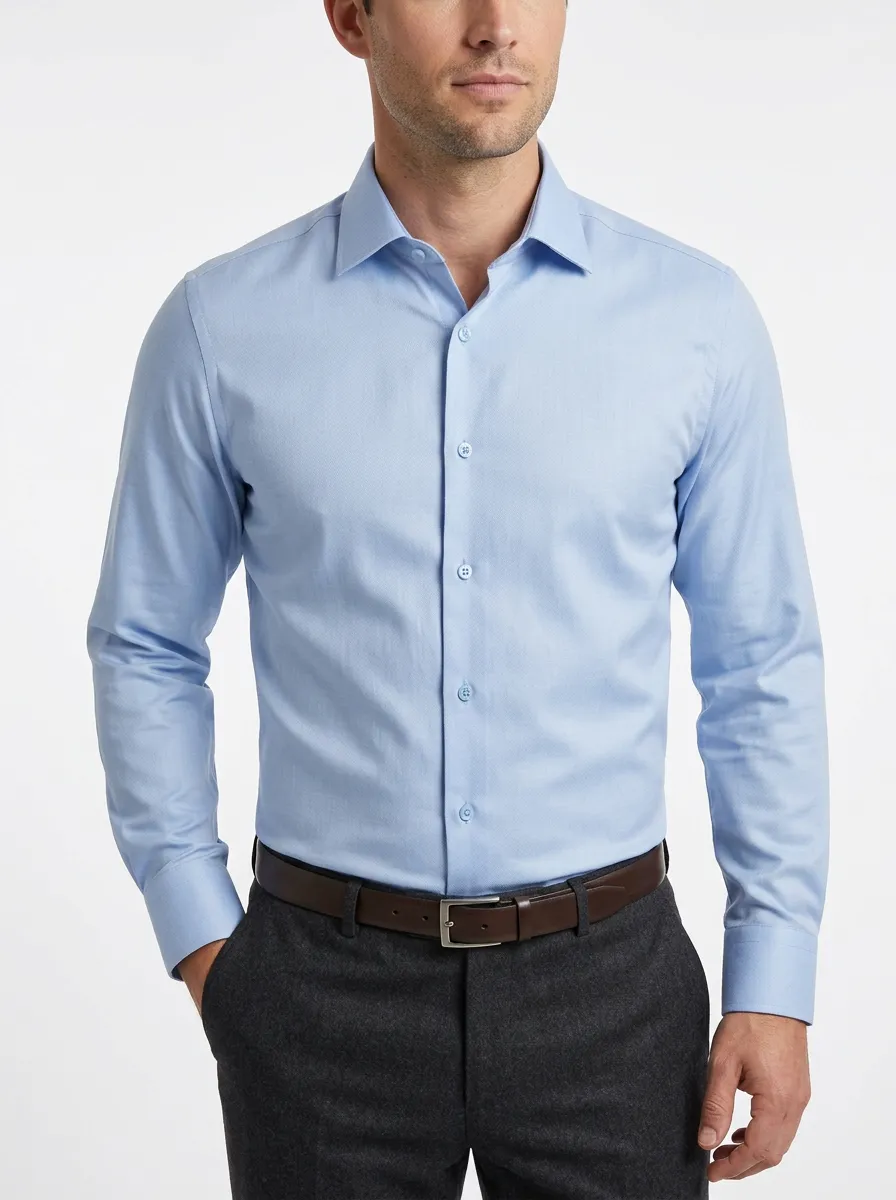 Men's Formal Inspired Long-Sleeve Solid Dress Shirt
