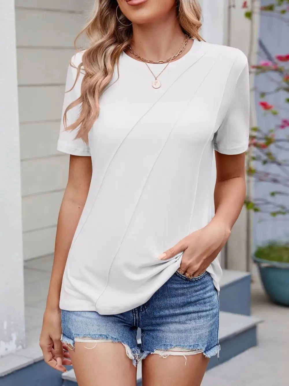 Relaxed Round Neck Short Sleeve T-Shirt