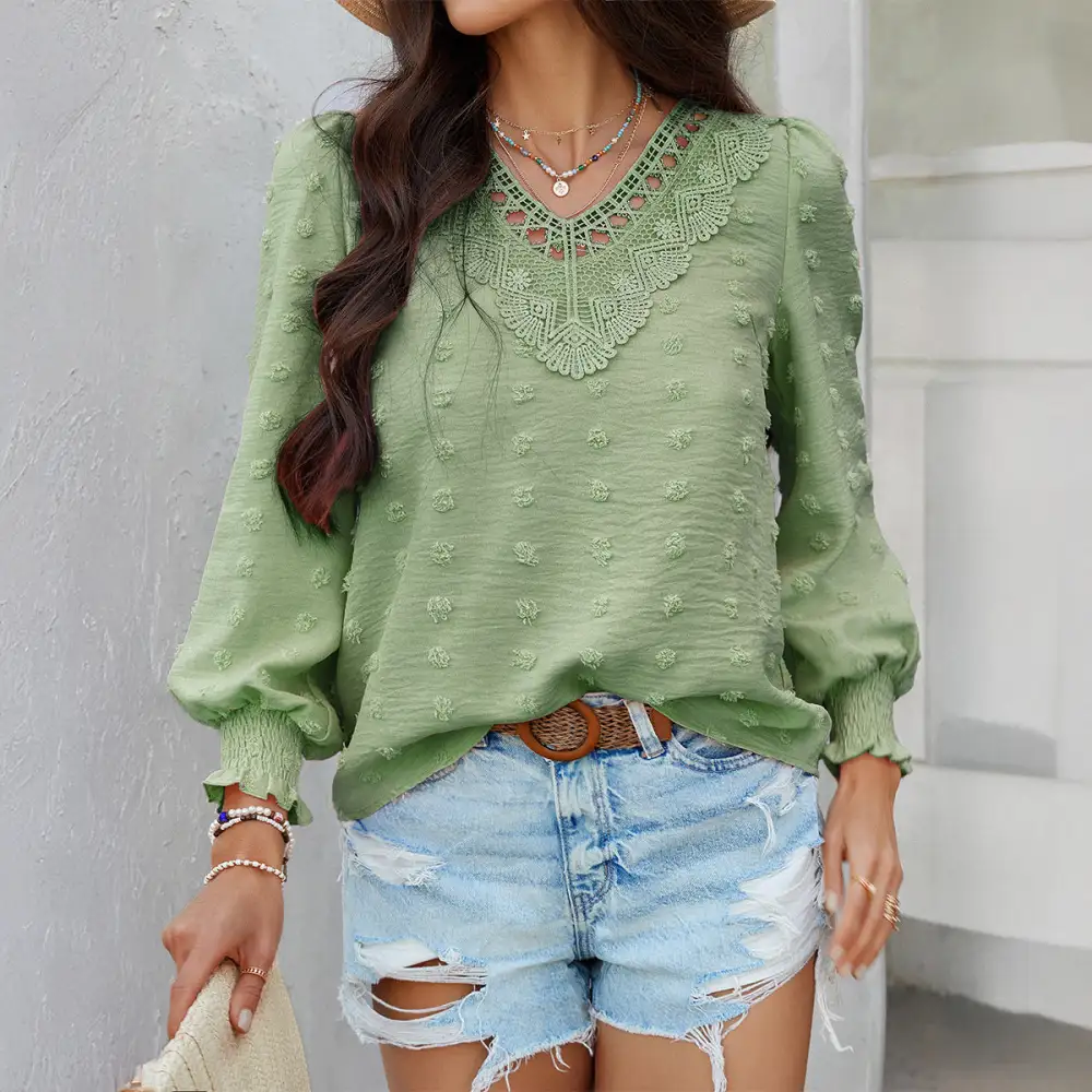 Jacquard Embroidered Long Sleeve Shirt