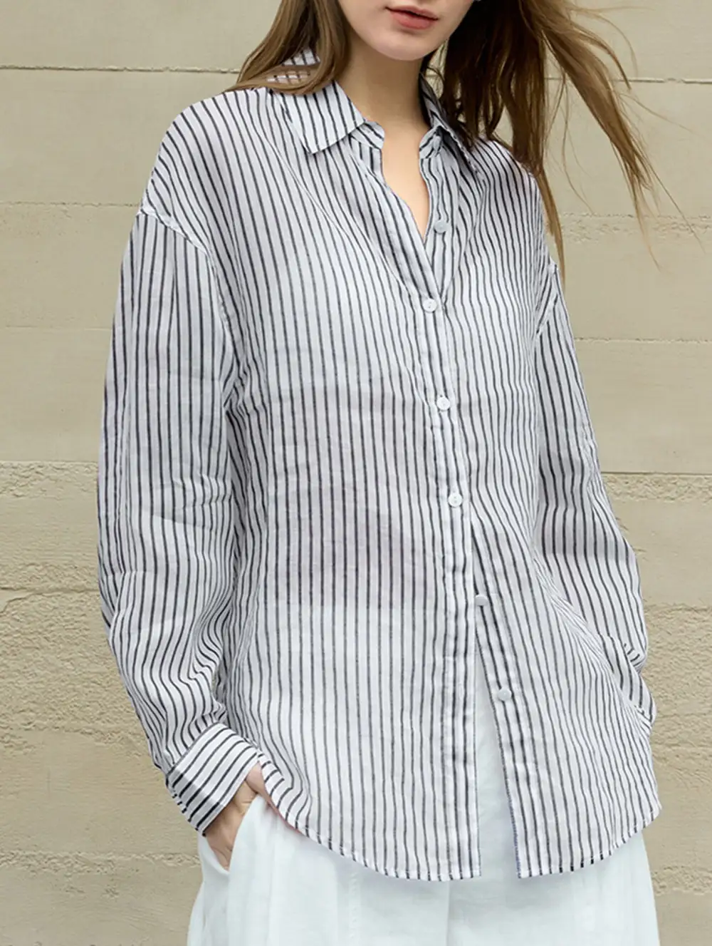 Ramie Striped Lightweight Top